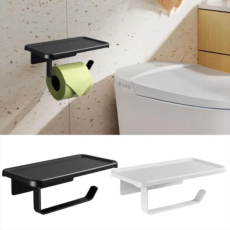 

Держатель для туалетной бумаги с полкой, настенный стеллаж для хранения в ванной комнате, держатель для туалетных рулонов, многофункциональный держатель рулонов и стеллаж для хранения