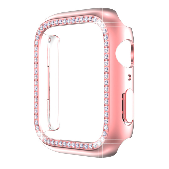 Fashion Diamond Cover for Apple Watch Case Series 7 41mm 45mm PC Cover for Iwatch Hard Frame Protective Shell Accessories