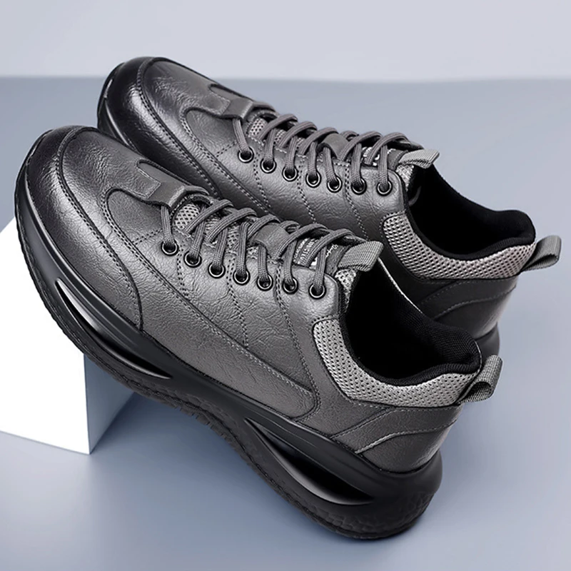 Men's Shoes Spring Autumn New Fashion Men Casual Sports Leather Shoes Casual Fashion Increase Height Shoes Business Casual Shoes 4