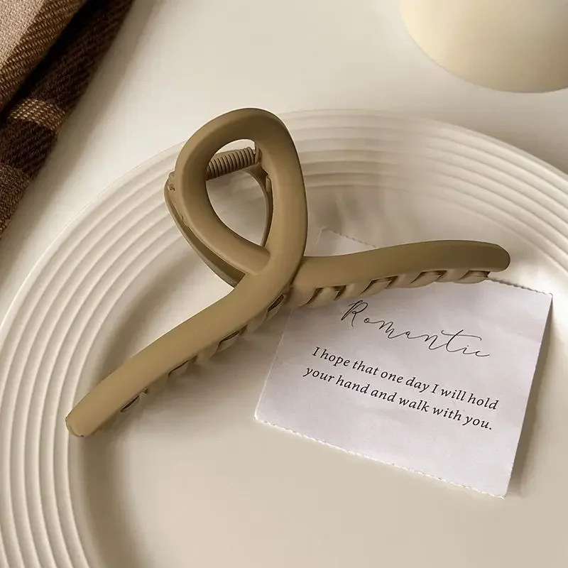 Frosted light coffee Cross-13cm