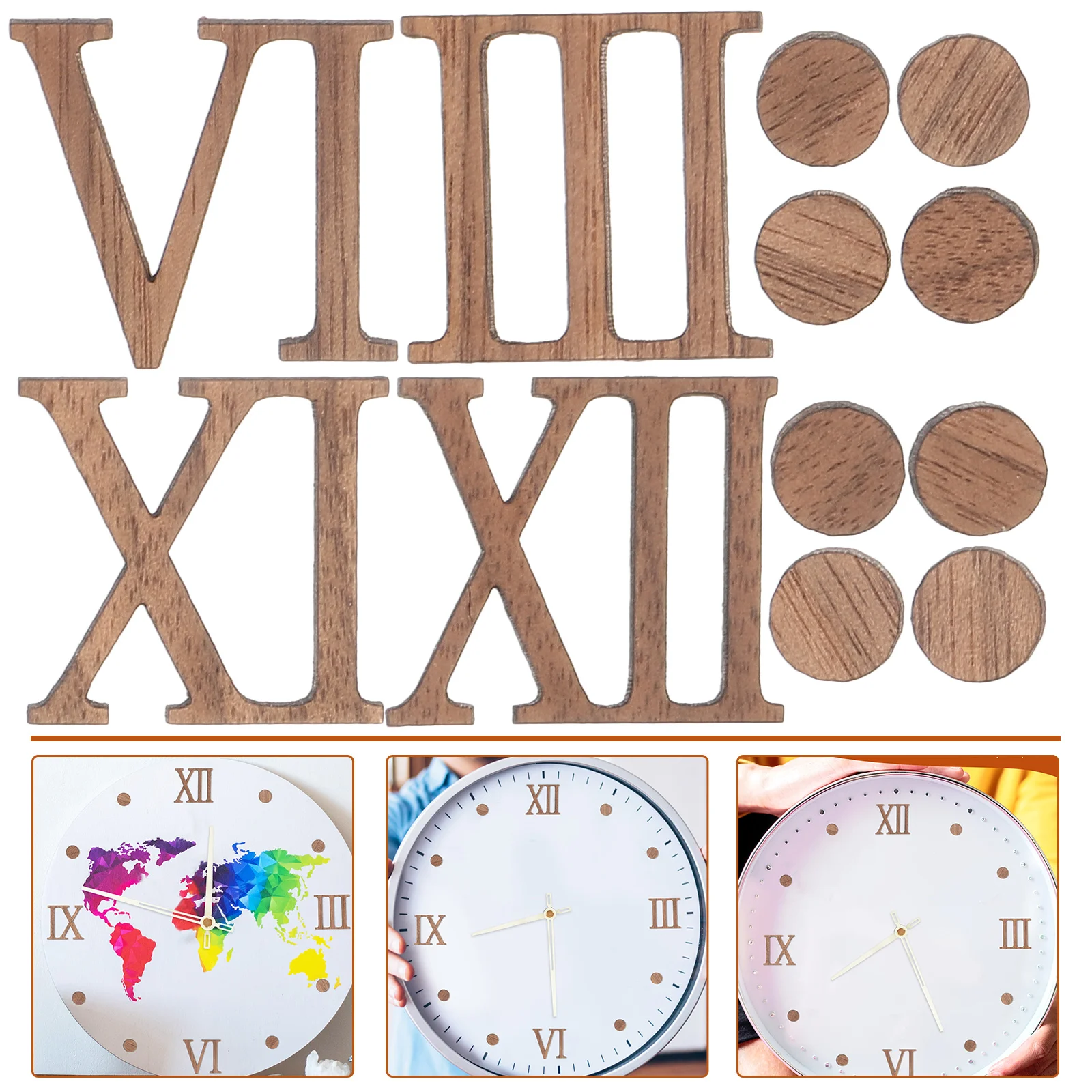 Digital Wall Clock Numerals Component DIY Parts Replacement Numbers for Wooden