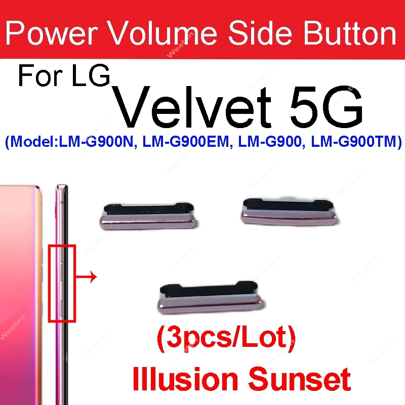 Power Volume Side Buttons For LG Velvet Velvet 5G LM-G900 LM-G910 Volume Power Small Side Keys Repair Parts — view 6