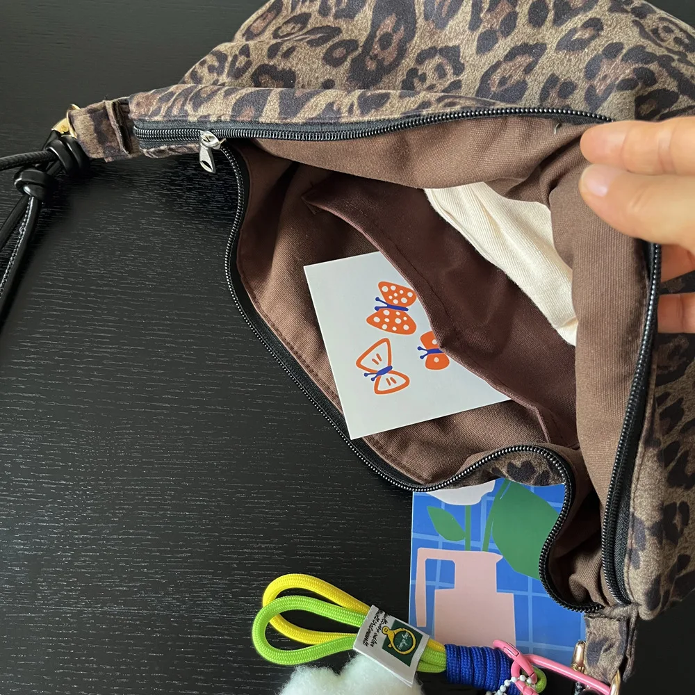 Large Leopard suede Shoulder Bags Women Fashion Big Packages Lazy Style Hobo Bags 2025 Autumn And Winter Leisure Or Travel Bags