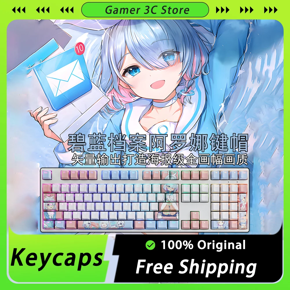

Blue Archive Creative Keycaps Kawaii Sexy Light Transmission Sublimation 108 Key PBT Keycap Mechanical Keyboard Keycaps Set Gift