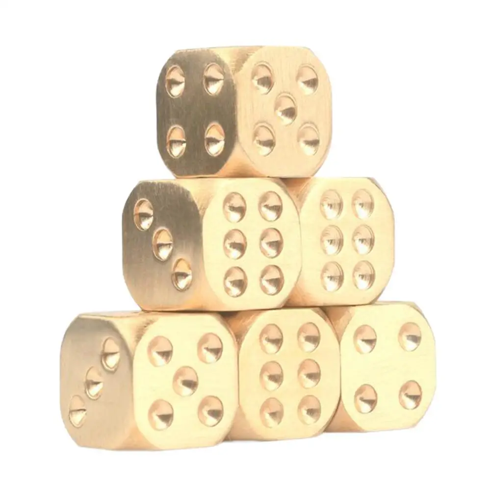 1.3cm Metal Solid Brass Dice Toy Club Bar Holiday Party Entertainment Interactive Game Accessories Home Decoration 3