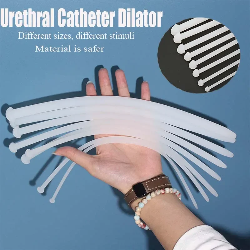 White Round Head Silicone Urethral Catheter Dilator Prostate Stimulate Male Urethra Insert Adult Sex Toys for Men penis sex toys