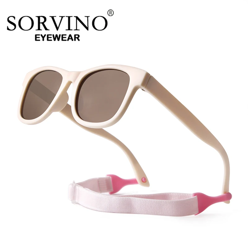 Kids Polarized Sunglasses TR90 Vintage Boys Girl Square For Children Baby UV400 Eyewear