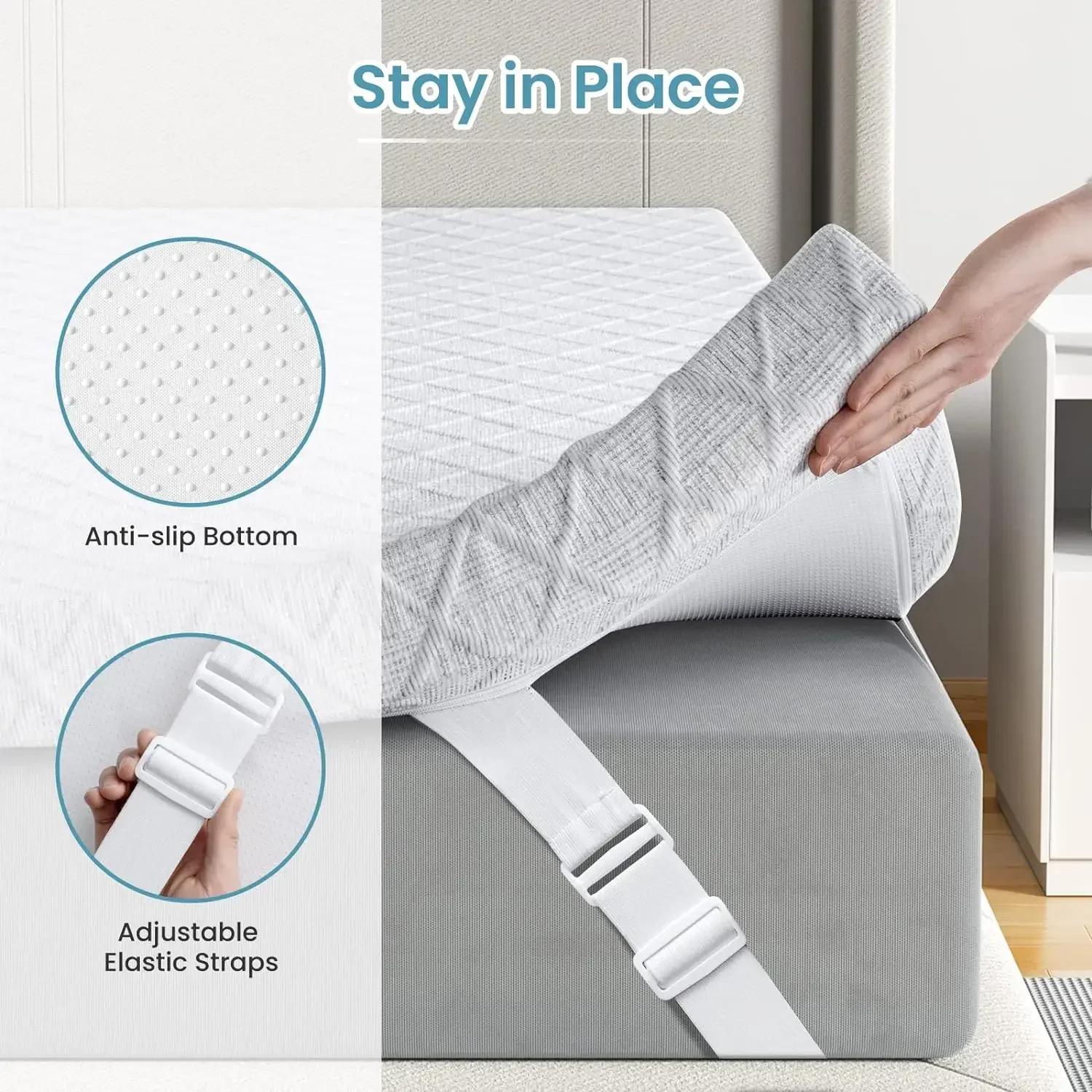 Sleepmax 4 Inch Mattress Topper King Size- To Extra Firm Memory Foam Bed Topper-Relieve Back Pain