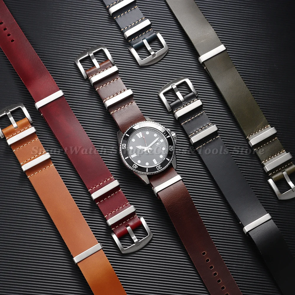 Premium Retro Genuine Leather Watch Strap - Men’s Replacement Wristband