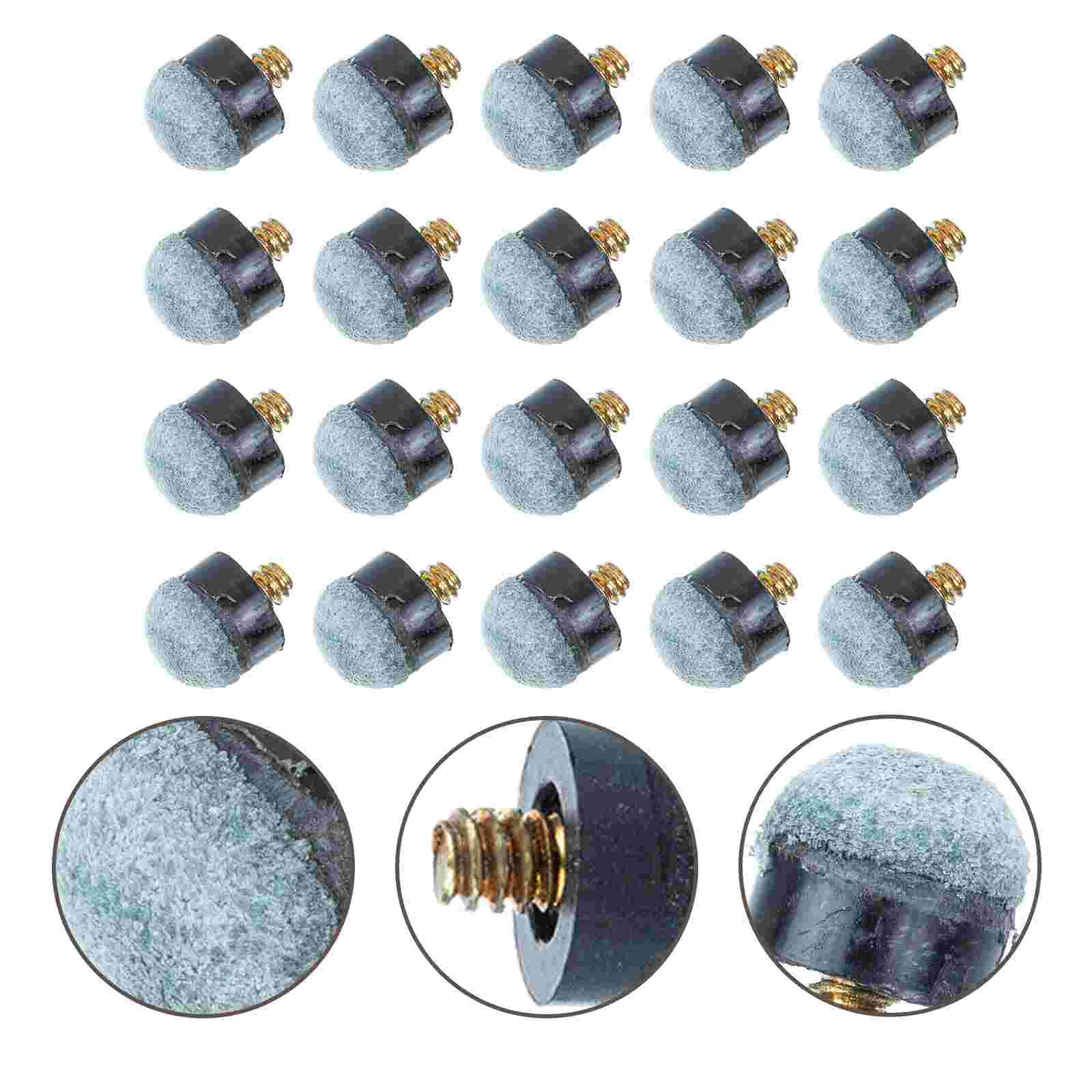 

New 20Pcs12 Mm/13 Mm Billiard Pool Cue Stick Tips Screw On Tips Ferrules Replacement Tips Billard Pool Accessories