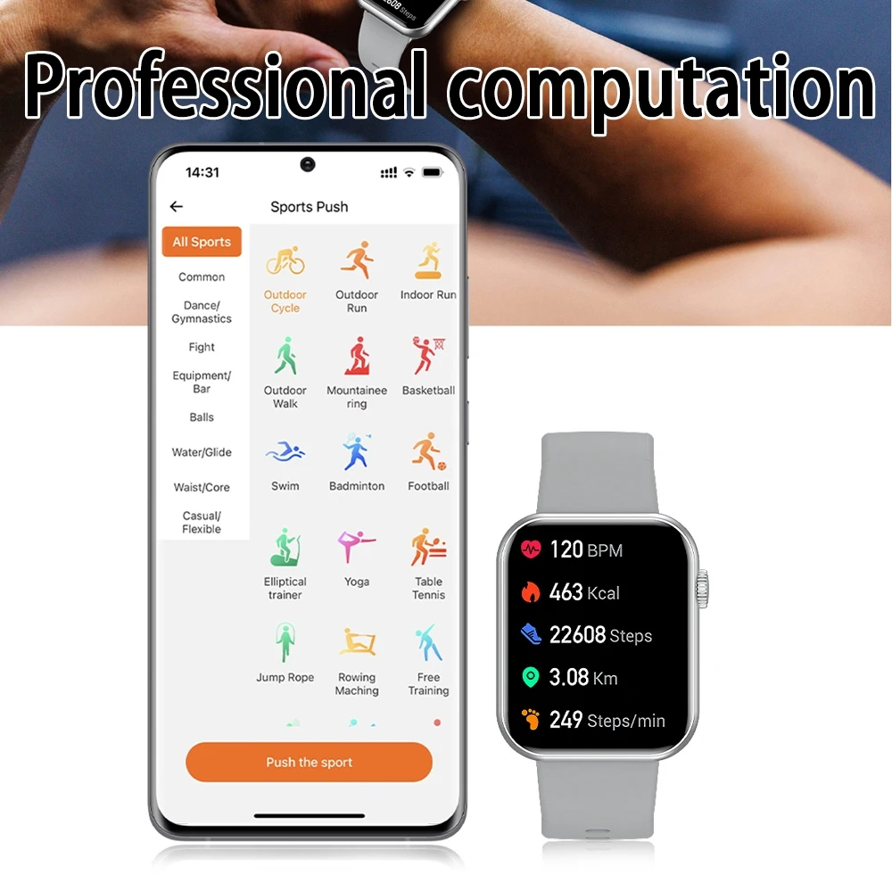 2025 New Smart Watch Men GPS Sports Waterproof Watch Health Heart Rate AI Voice Assistant Bluetooth Call HD Smartwatch IOS