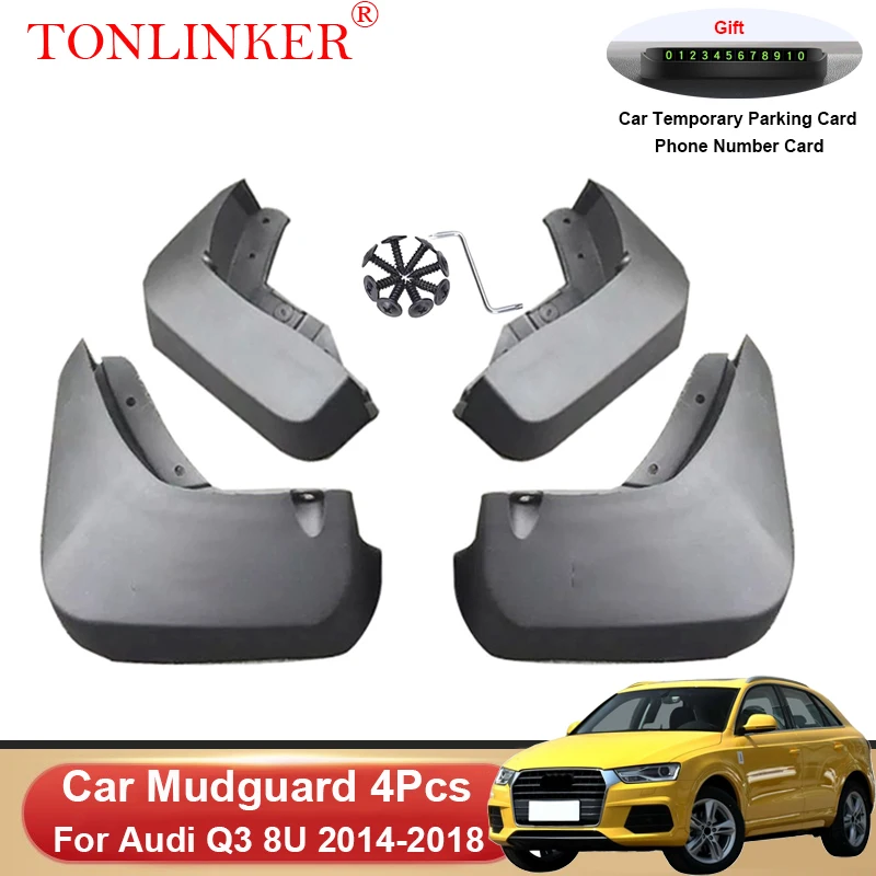 

TONLINKER Car Mudguard For Audi Q3 8U 2014 2015 2016 2017 2018 Mudguards Splash Guards Front Rear Fender Mudflaps Accessories