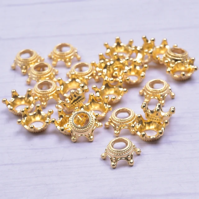 컬러풀하고 독특한 크라운 큰 구멍 구슬 모자 매력으로 손쉽게 수제 보석 제작