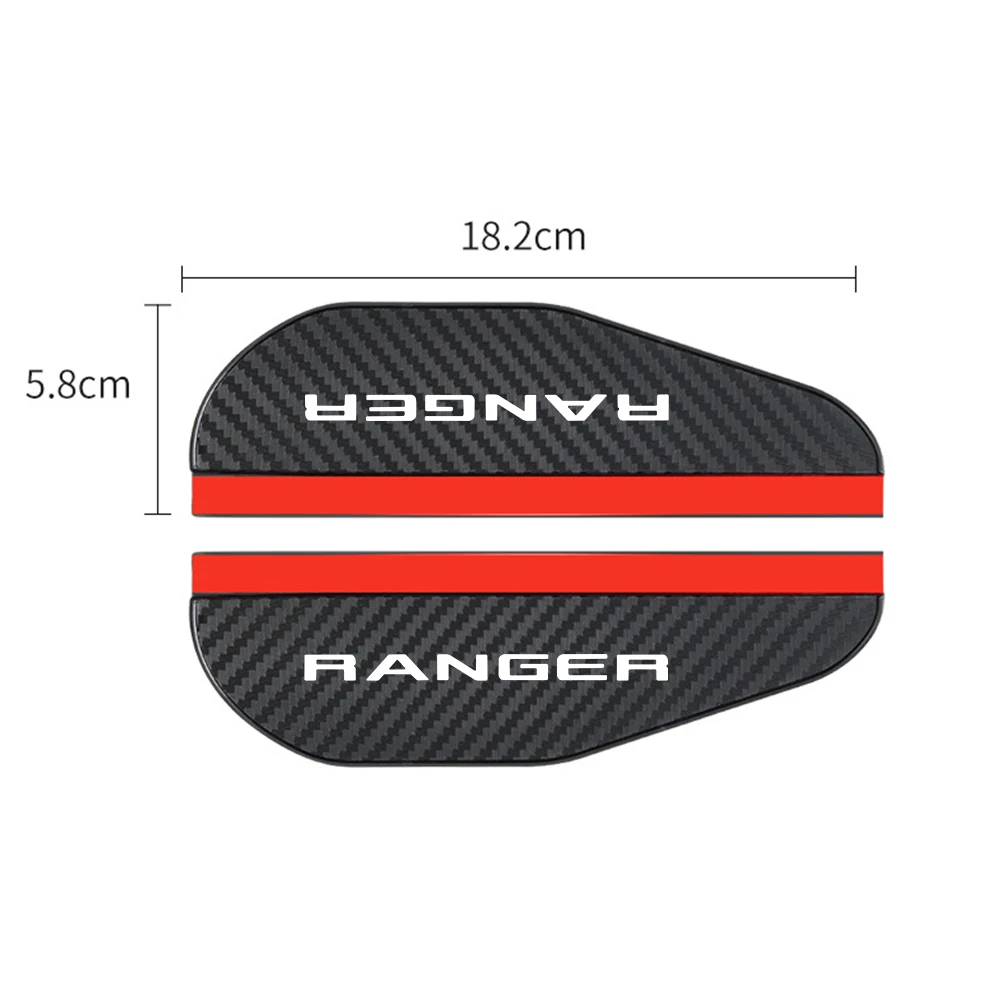 2Pcs car accessoires Awnings Shelters Rearview Mirror Rain Cover Carbon Fiber Side For Ford RANGER car sticker Accessories