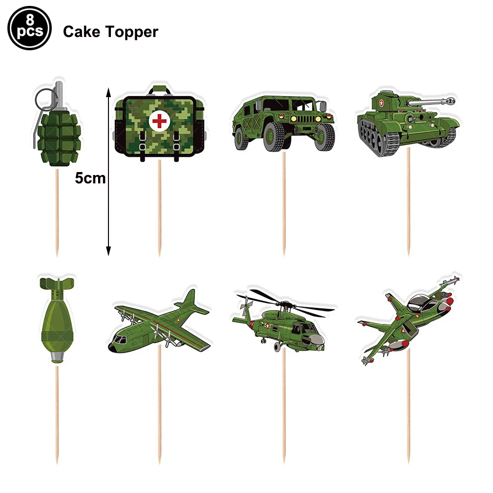 Military-Themed Camouflage Balloon Decorations for Boys' Birthday Party Supplies