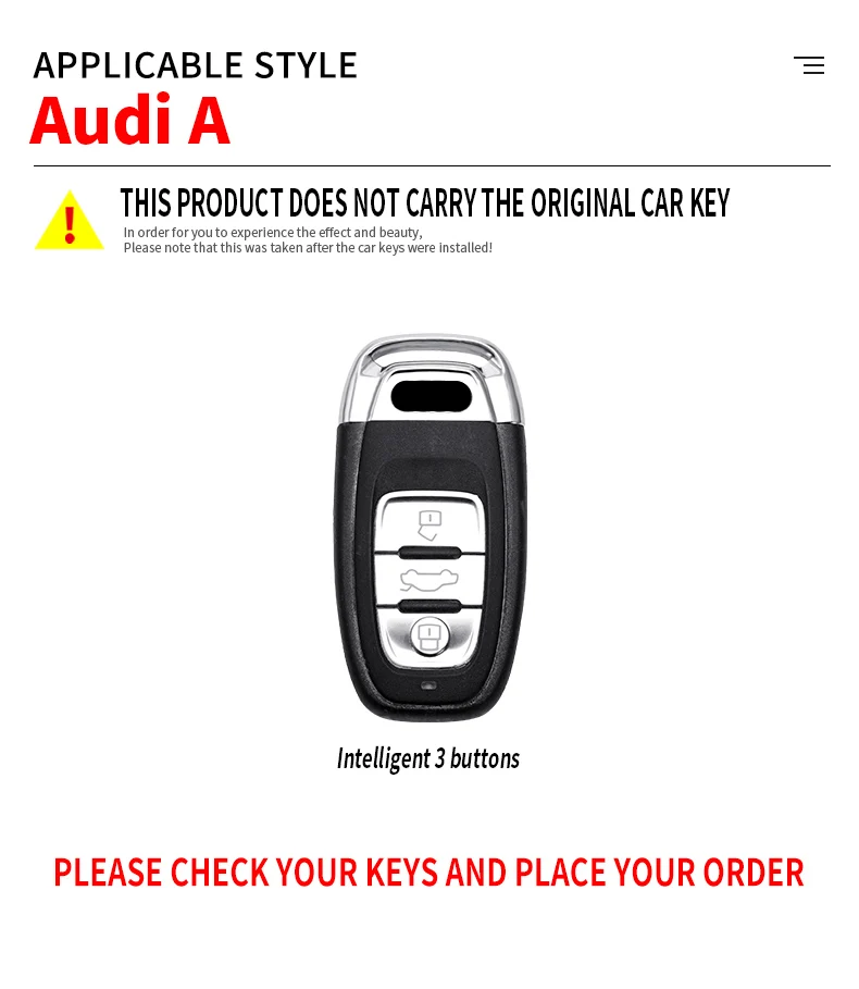 Custodia portachiavi in lega per Audi A1 A3 A6l A4L A8l A5 Q5 Q7 portachiavi Shell accessori Auto intelligenti a distanza - S0c843ef6cead4ee0ba0881920f6a9e74P