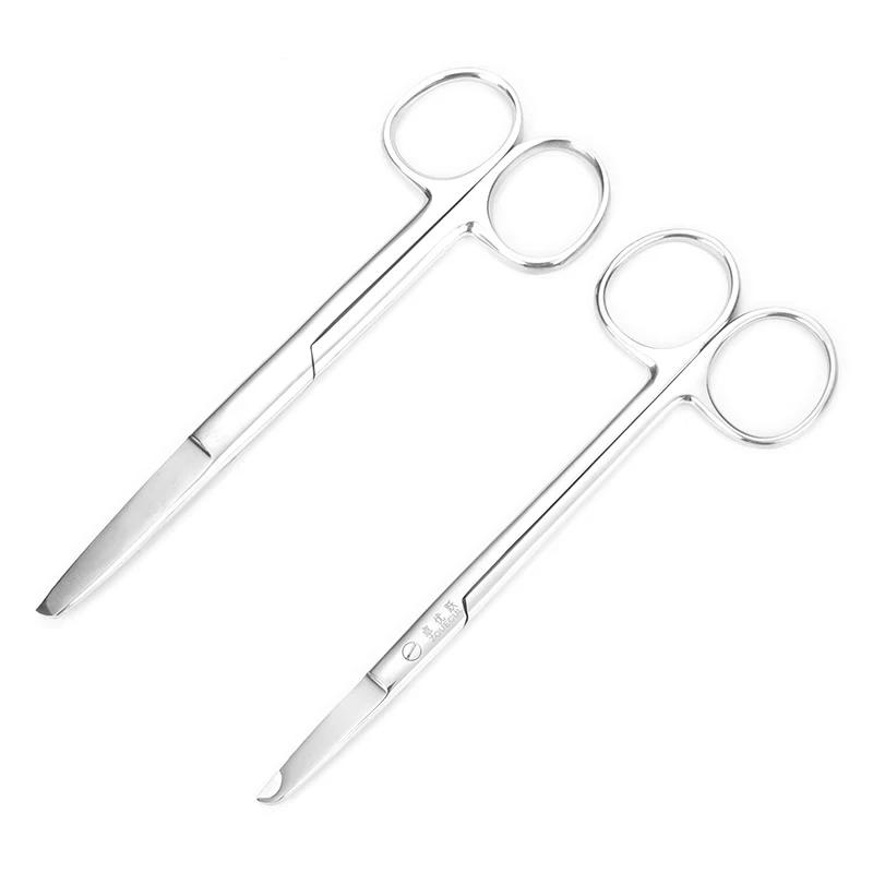 Surgical Instruments 2pcs Stainless Steel Remove Suture Scissors Nurse Stitch Straight Curved
