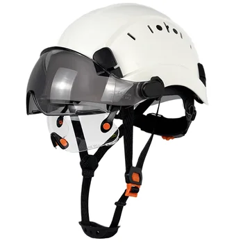 Nuova protezione per gli occhi estiva contro il casco di sicurezza da cantiere, occhiali integrati, casco protettivo diurno e notturno a doppio specchio