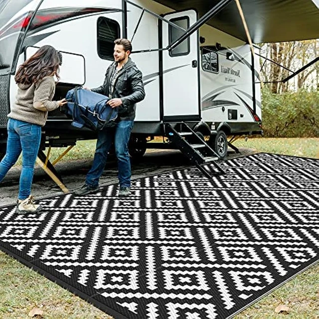 GENIMO Large Outdoor Rugs 9x18, Waterproof Camping Rug, for Patio Camping  Rv Picnic Backyard Deck Balcony Porch Beach Trailer - AliExpress