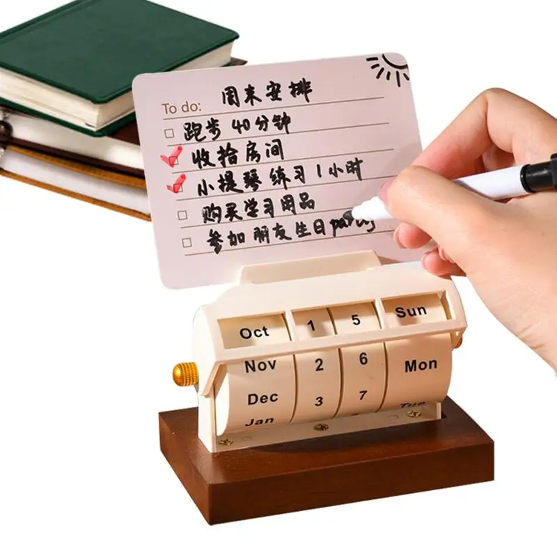 

Wheel Perpetual Calendar Reusable Wooden Rotary Yearly Calendar Wooden Rotary Yearly Calendar With Month Week Day Display