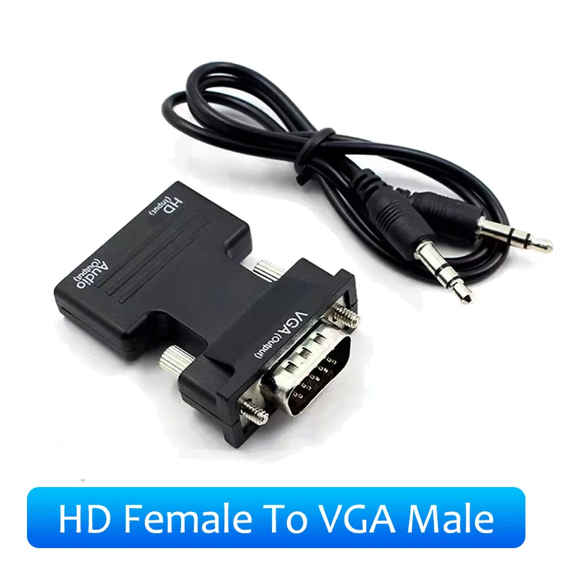 LEETOFISI VGA to HDMI Adapter Converter with Audio Chinese packaging boxes  are handled at low prices Three-year warranty - AliExpress