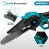 YOFIDRA 3000W 6 Inch Electric Chain Saw Mini Cordless Handheld Pruning Chainsaws Wood Cutting Power Tools For Makita 18V Battery 5