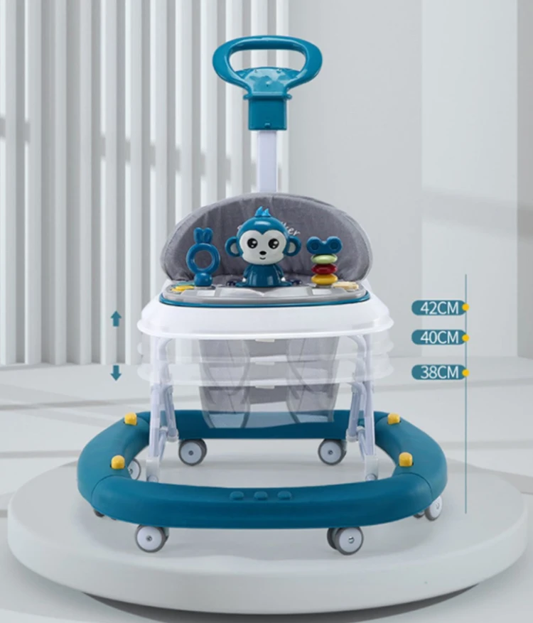 Monkey Baby Walkers Children'S Walkers With Wheels Are Suitable For Learning To Walk Music Balance To Prevent Falling
