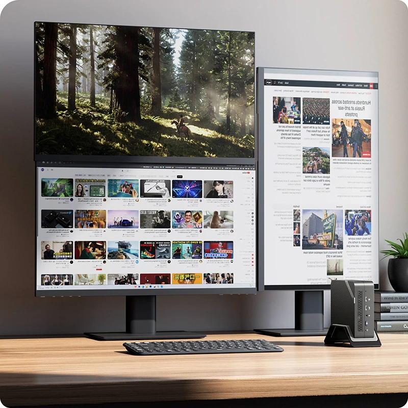 Minisforum UM690 6900HX Mini PC Windows 11 Pro Support Dual