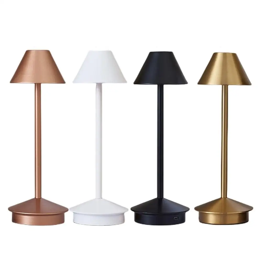 

Led Table Lamp 3 Colors Stepless Dimming Rechargeable Usb Night Light Touch Desk Light For Office Restaurant Bar