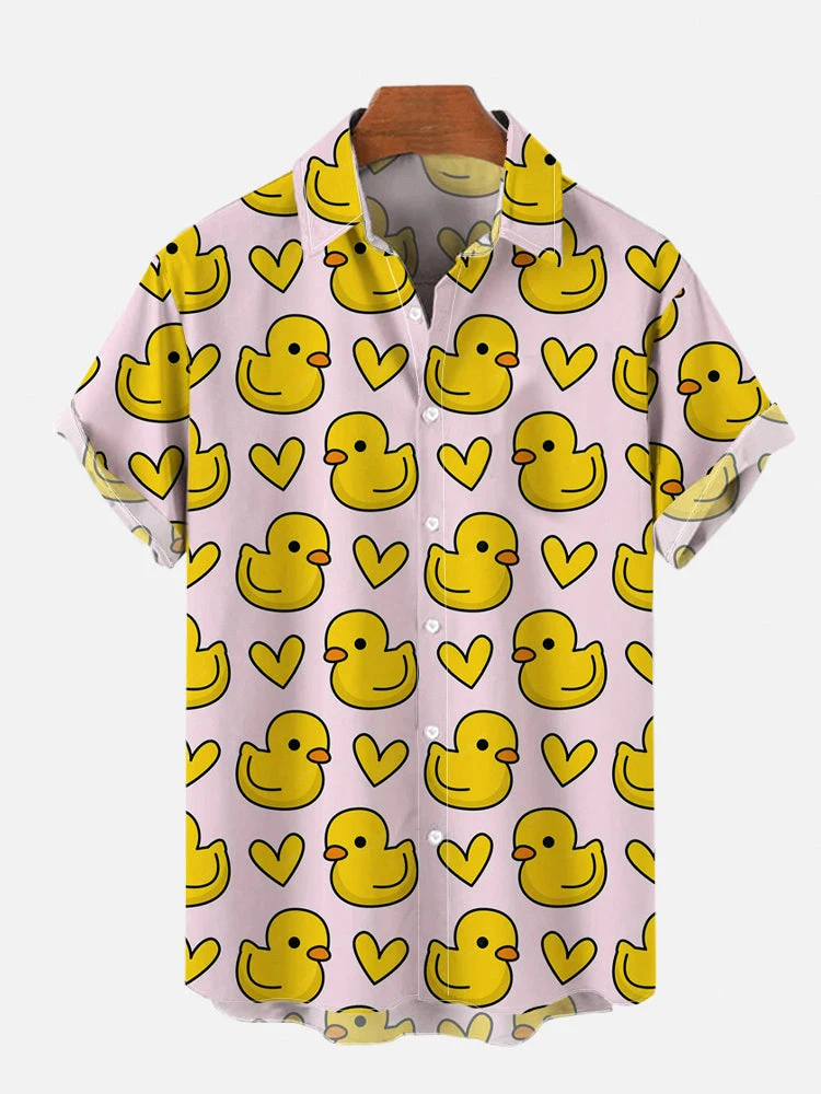 Unisex Men's Cosplay Shirts 3D Prints Splicing Cartoon Cute Duck Printing Short Sleeve Shirt Fashion Hawaiian Shirts For Men 4