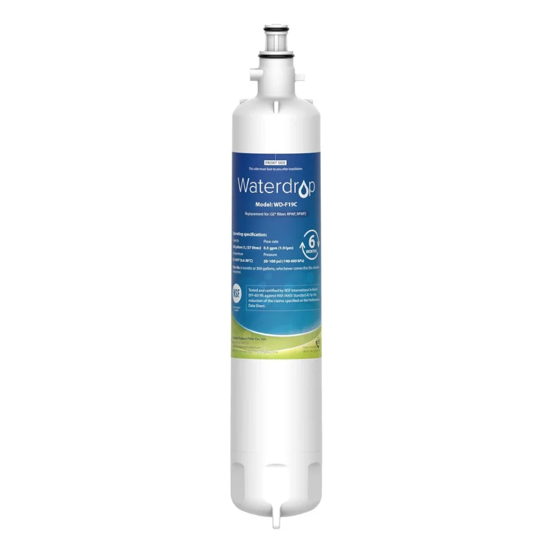 Waterdrop WD-F19C Refrigerator Water Filter Replacement for GE&reg; RPWFE&reg;, RPWF (with CHIP), Package May Vary
