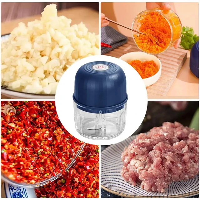 Tritatutto per aglio portatile USB 260ML tritacarne ricaricabile senza fili per cipolla, zenzero, peperoncino, utensili da cucina per tritacarne 3