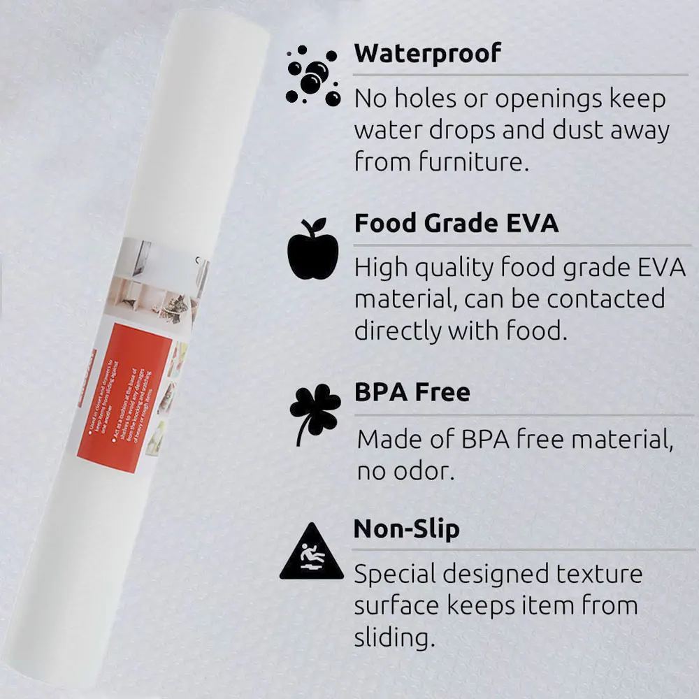 Transparent Drawer Mat EVA Non-Slip Shelf Liner Multi-role Waterproof Dust-proof Cabinet Pad Fridge Liner Roll Kitchen Accessory