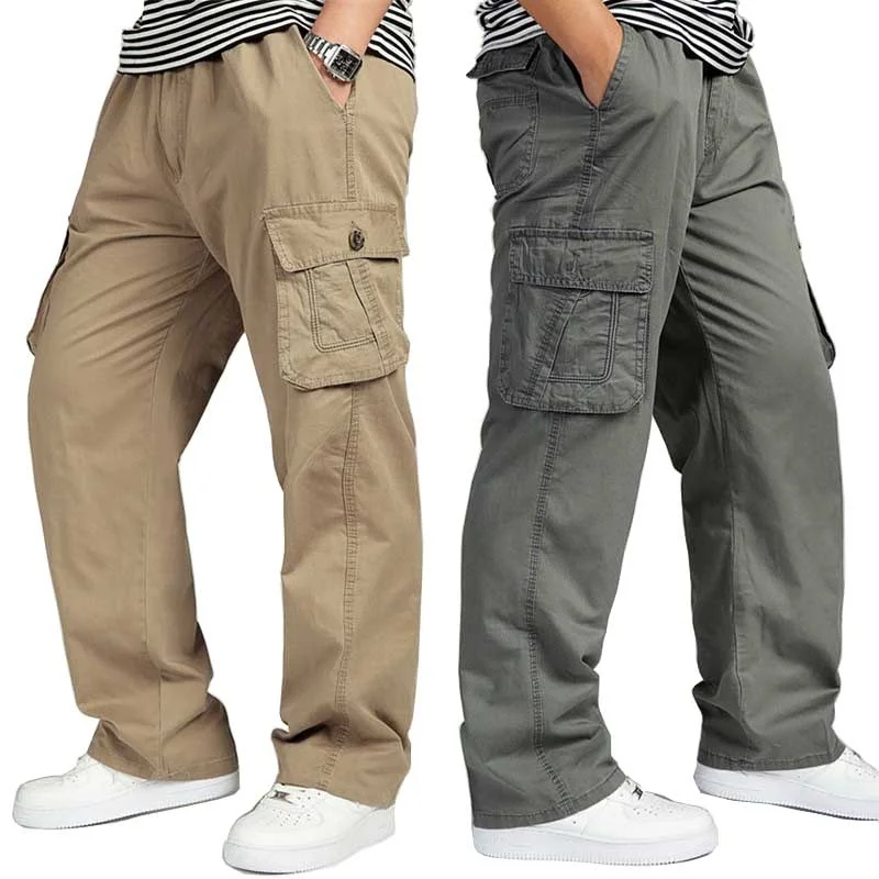 

Spring Summer Men Cargo Pants Casual Cotton Loose Baggy Urban Military Tactical with Pockets Trousers Joggers Big Size