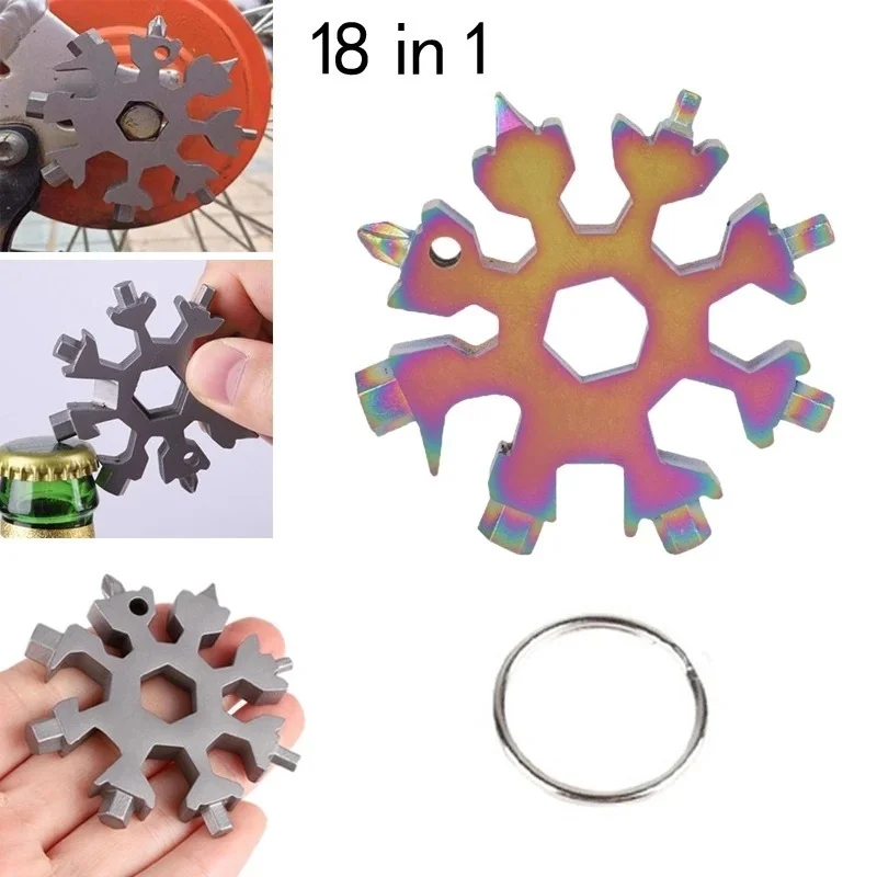 18-in-1 Edelstahl Schneeflocken Multi-Tool Her ramie nta 18 de 1 Multifunktion werkzeug Copo de Nieve Llave Multi usos