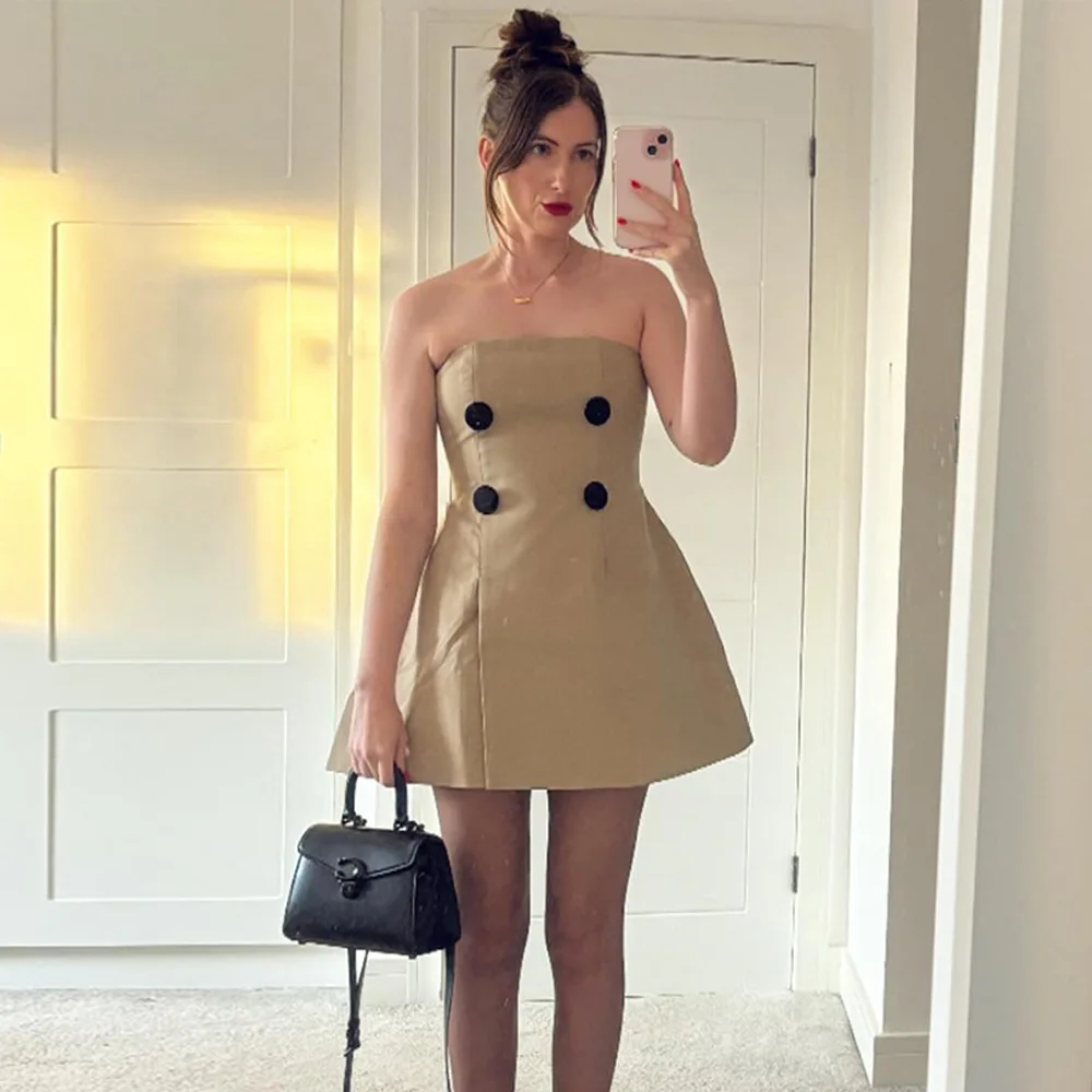 Sexy Strapless Skirt Tight Women Dress 2025 Autumn / Winter New Female Off Shoulder A-line Dress Bodycon Street Clothing