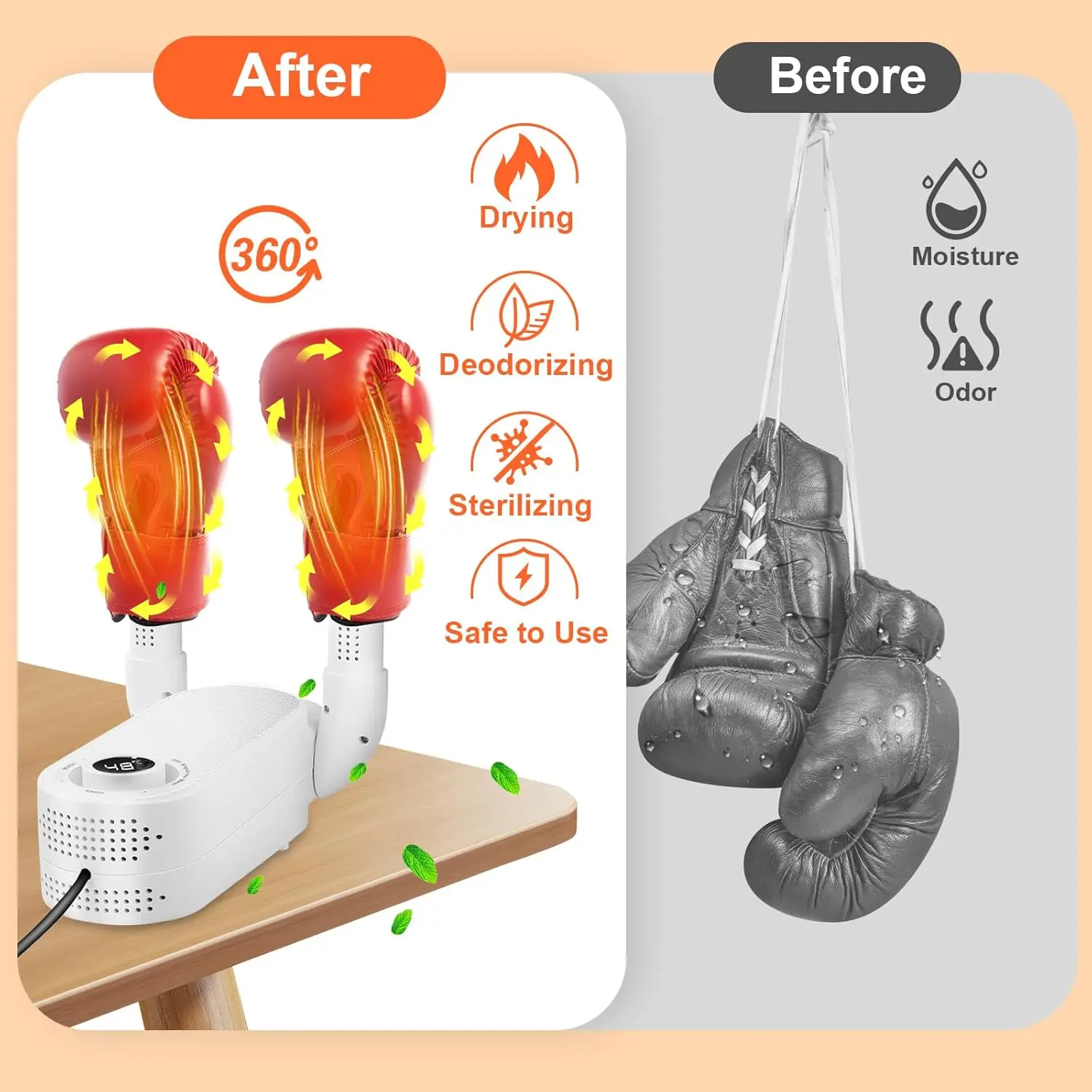 2025 New Boxing Glove Dryer,Boot Dryer & Boot Warmer , Foldable Design & Quick Drying Electric Punching Gloves Dryer 3