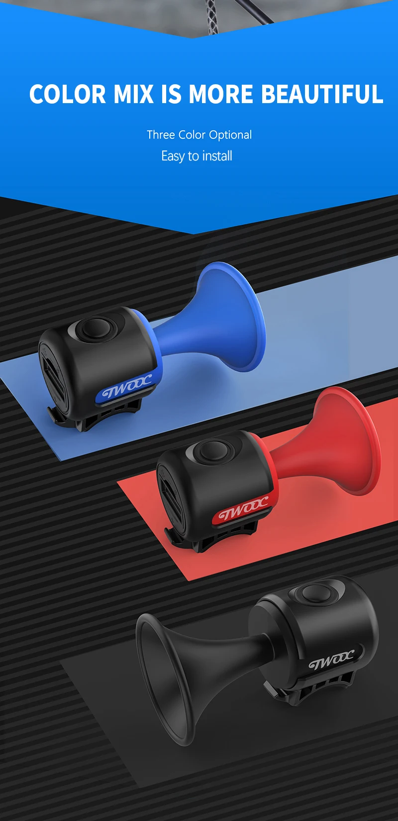 Sonnette De Vélo Anneau De Vélo Bell 120db Vélo Électrique Vélo Cloche USB Rechargeable Étanche Anti-poussière Vélo Corne Pour Mountain Road Bike Pour Vélo De Route Scooter (Noir) (2Pc