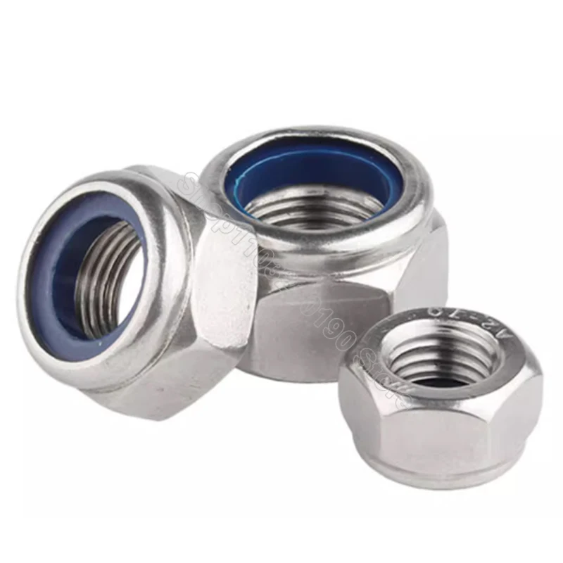 Lock Nut A2 Stainless Steel Fine Pitch Nyloc Nuts - M8 M10 M12 Nylon S, DIN 985, Hex Style DIN 985 Metric Lock Nuts - Foto 11