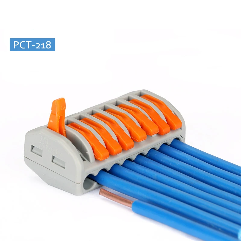 

50pcs 8pin 222-418 PCT-218 type Universal Compact Wire Connector Conductor Terminal Block 0.08-2.5million square