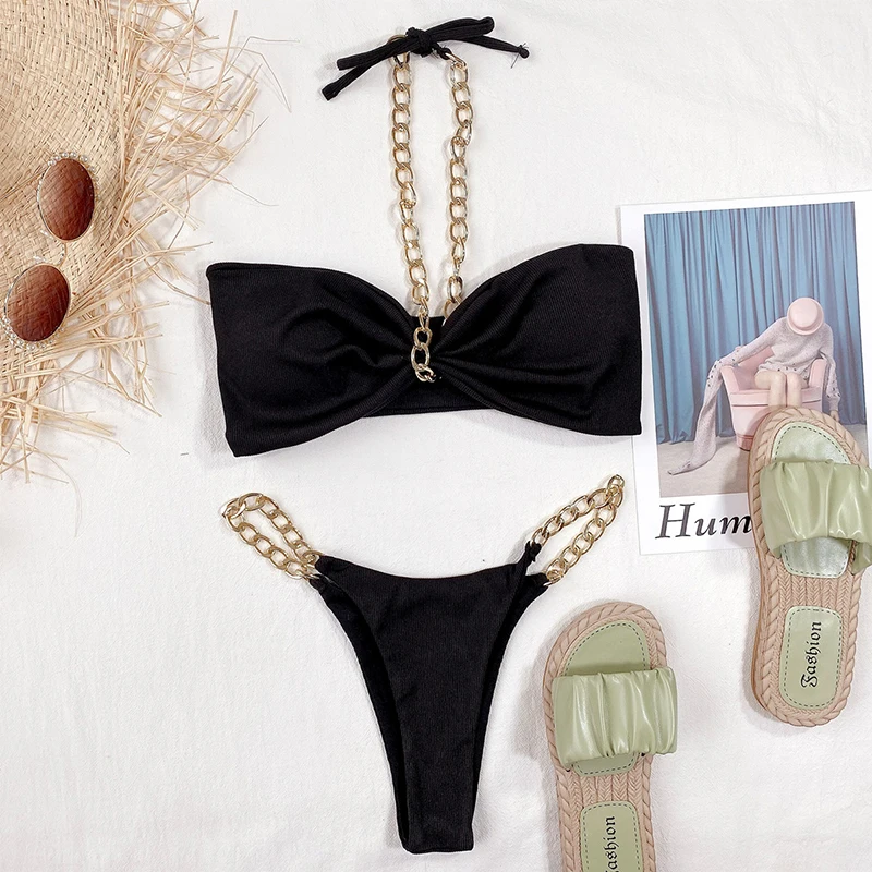 Free Shipping  2024 New Sexy Bikini Set Women Mini Bathing Suit Female Swimsuit String Beach Outfits Swimwear Thong Damen Wear