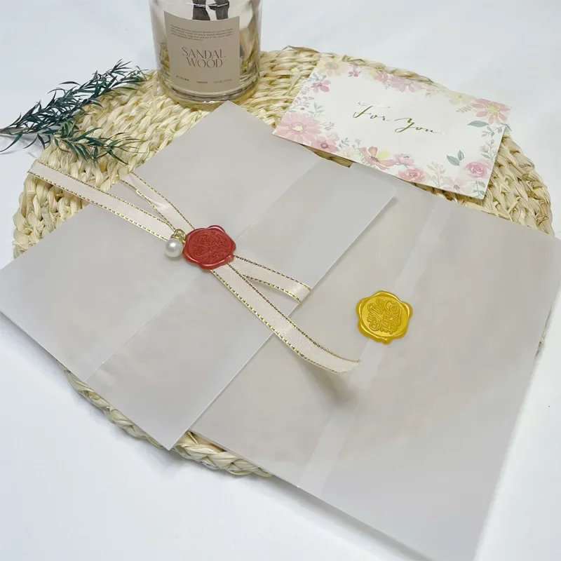 50pcs/lot Blank Translucent Wedding Envelope for Invitations Postcards Message Card Letters Business
