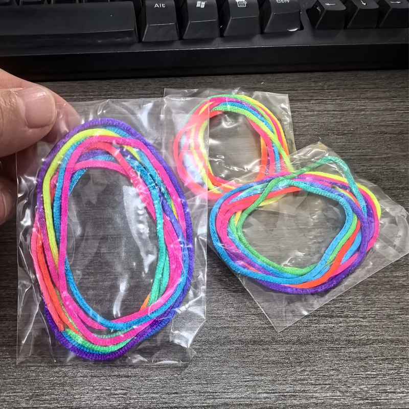 3PCS 어린이를위한 크리 에이 티브 레인보우 로프 손가락 스트링 게임 십대 소년 소녀 어린이 날 생일 파티 용품 선물