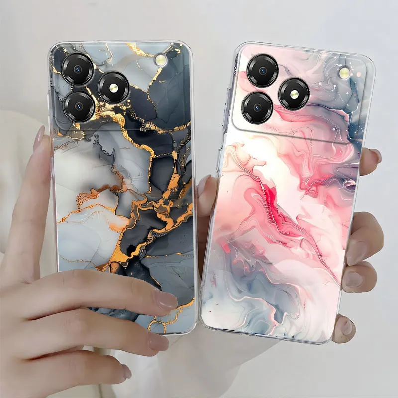 Marble Clear Soft Silicone Protective Phone Case
