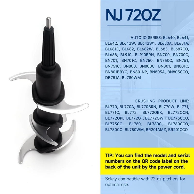 AD-Blender Blade Replacement For Ninja 72 Oz Pitcher, Replacement Parts For Nutri Ninja 1100W 1200W 1500W BL610 CT610 BL640