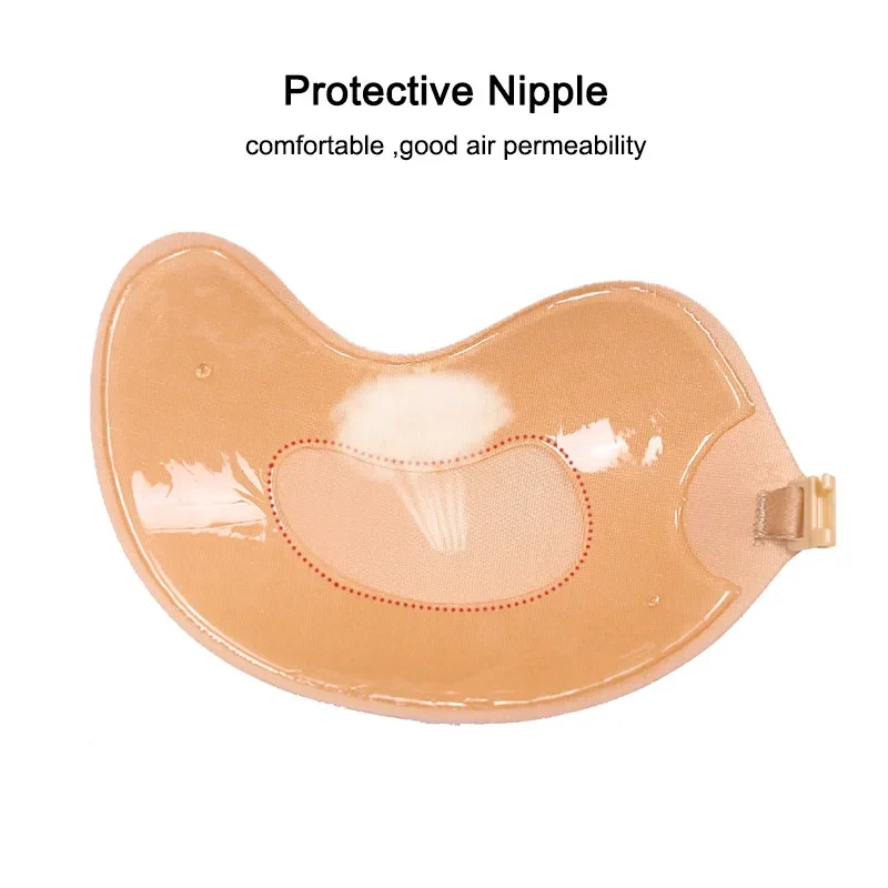 Women's Nipple Stickers 1PC Solid Invisible Reusable Self Adhesive Silicone Bras Stickers Bra Nipple Covers Accessorie