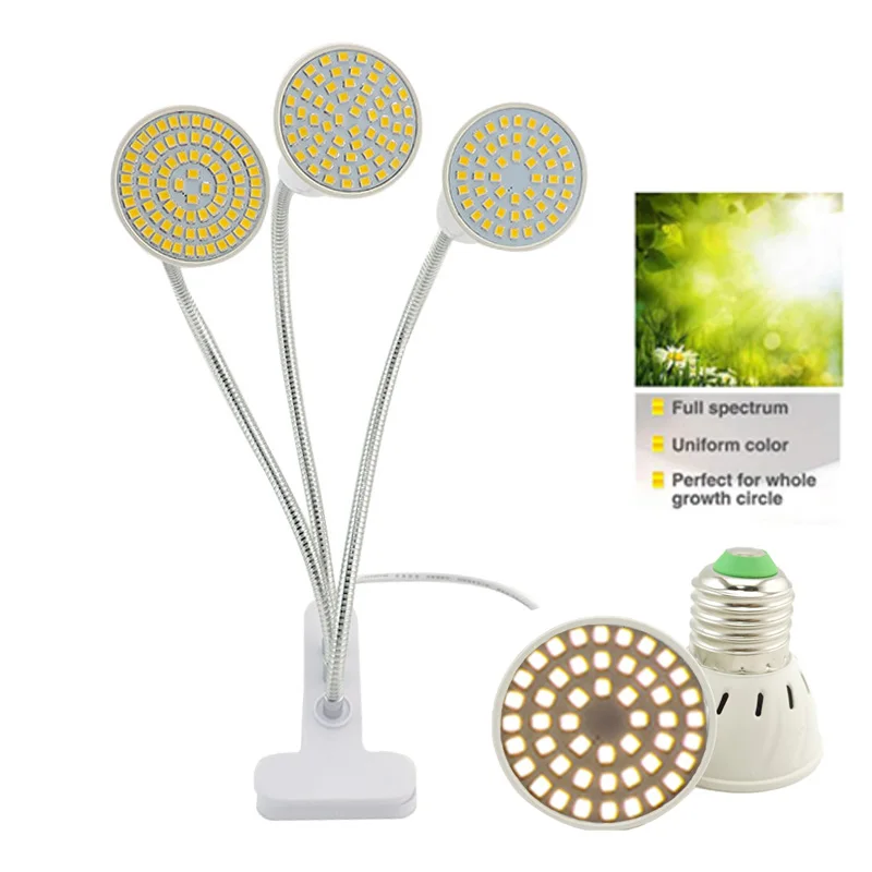 

60 80 LED Grow light for indoor plant flower Full Spectrum yellow sunlight phyto lamp holder Fitolamp growbox tent greenhouse