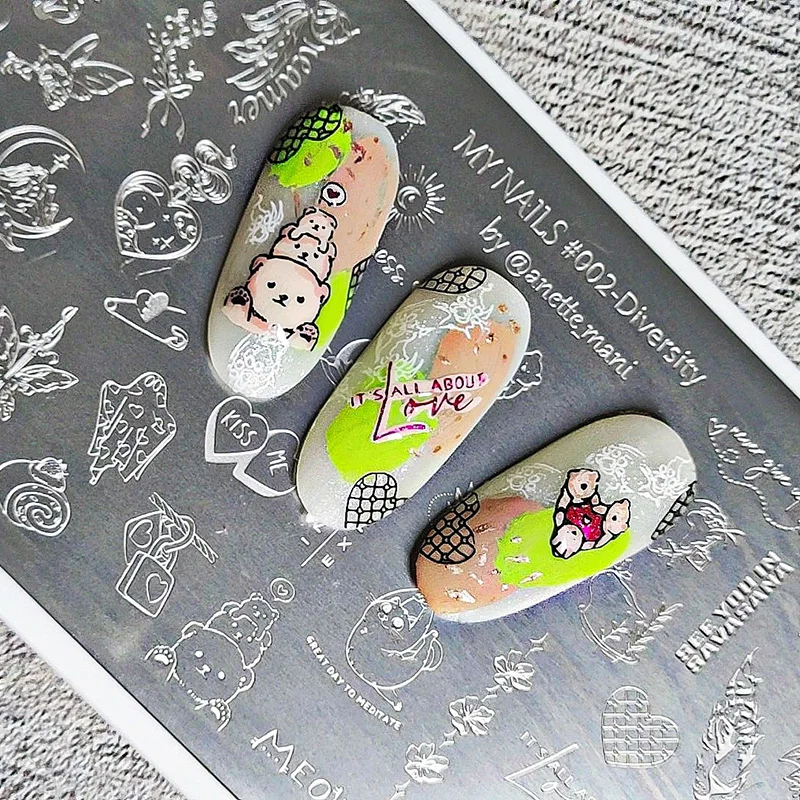 XMQ 네일 아트 스탬핑 플레이트, 꽃 템플릿, 용수철 이미지 플레이트