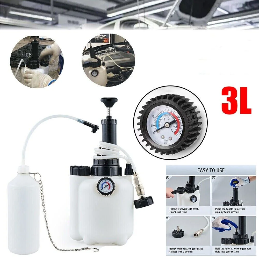 

3L Car Brake Oil Pump Manual Replacement Tool Vacuum Pressure Pump Oil Filling System Fluid Transmission Tool With Adapter