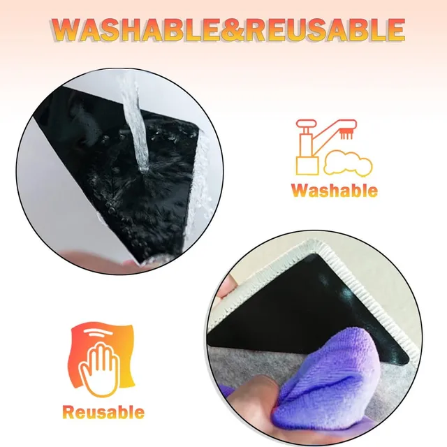 4/12/24PCS Riutilizzabile Tappeto Gripper Nastro Adesivo Biadesivo Antiscivolo Tappeto Pad Nastro Adesivi Lavabile Area Rug Pad Tappeto nastro 4